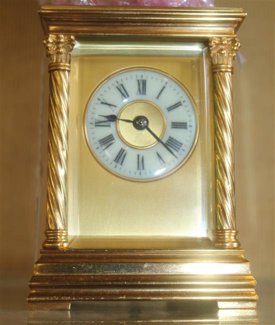 French gilt-brass carriage clock